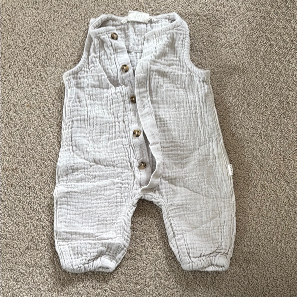 Baby Sleeveless Button-Up Romper